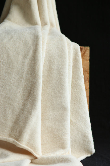 Gaby - Fausse fourrure / Moumoute / Sherpa 100% coton BIO non blanchi écru poils ras