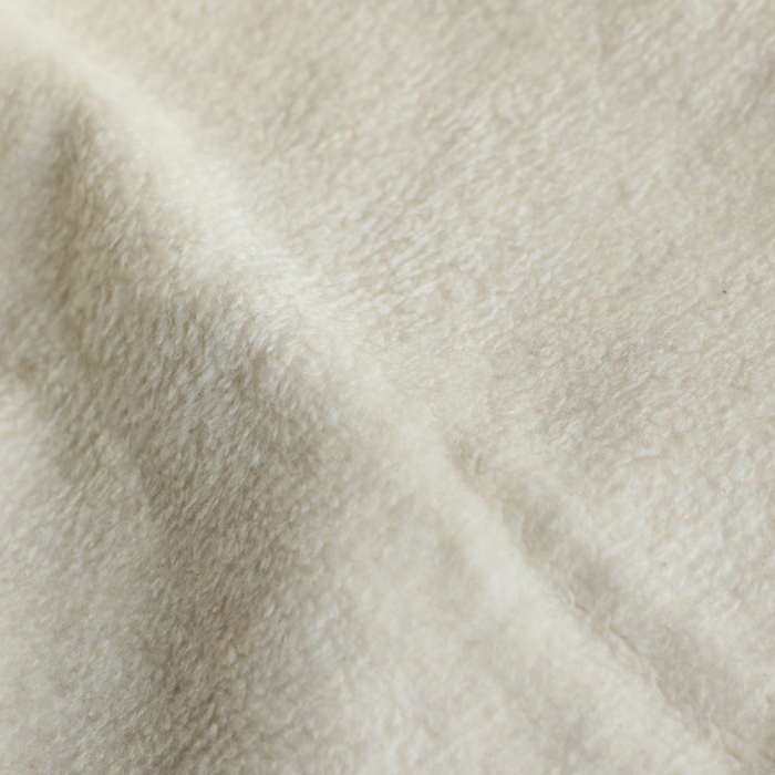 Gaby - Fausse fourrure / Moumoute / Sherpa 100% coton BIO non blanchi écru poils ras