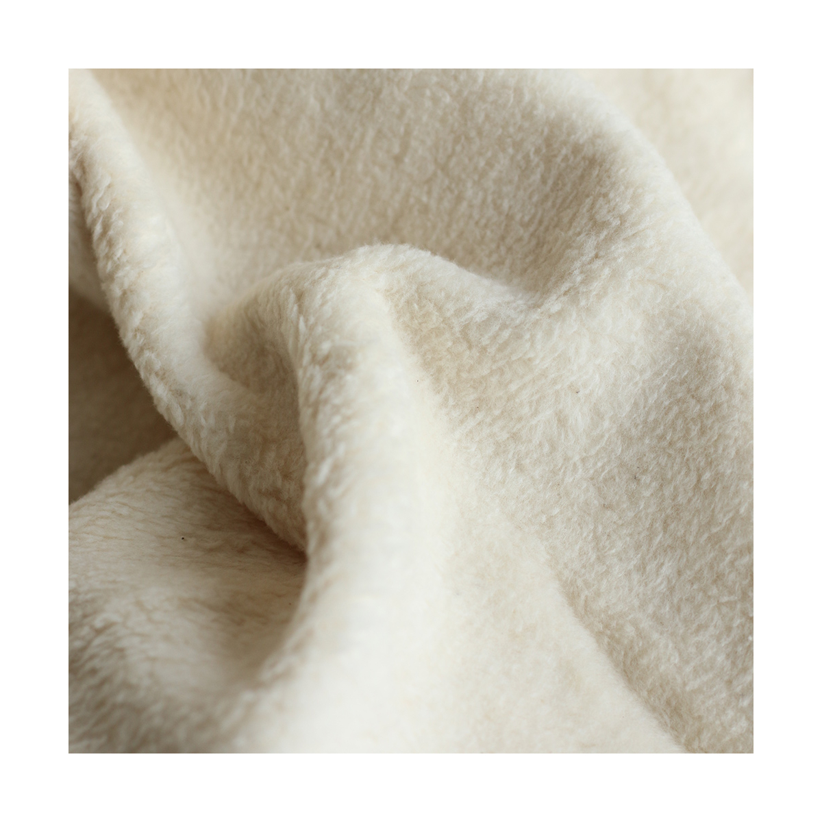 Gaby - Fausse fourrure / Moumoute / Sherpa 100% coton BIO non blanchi écru poils ras