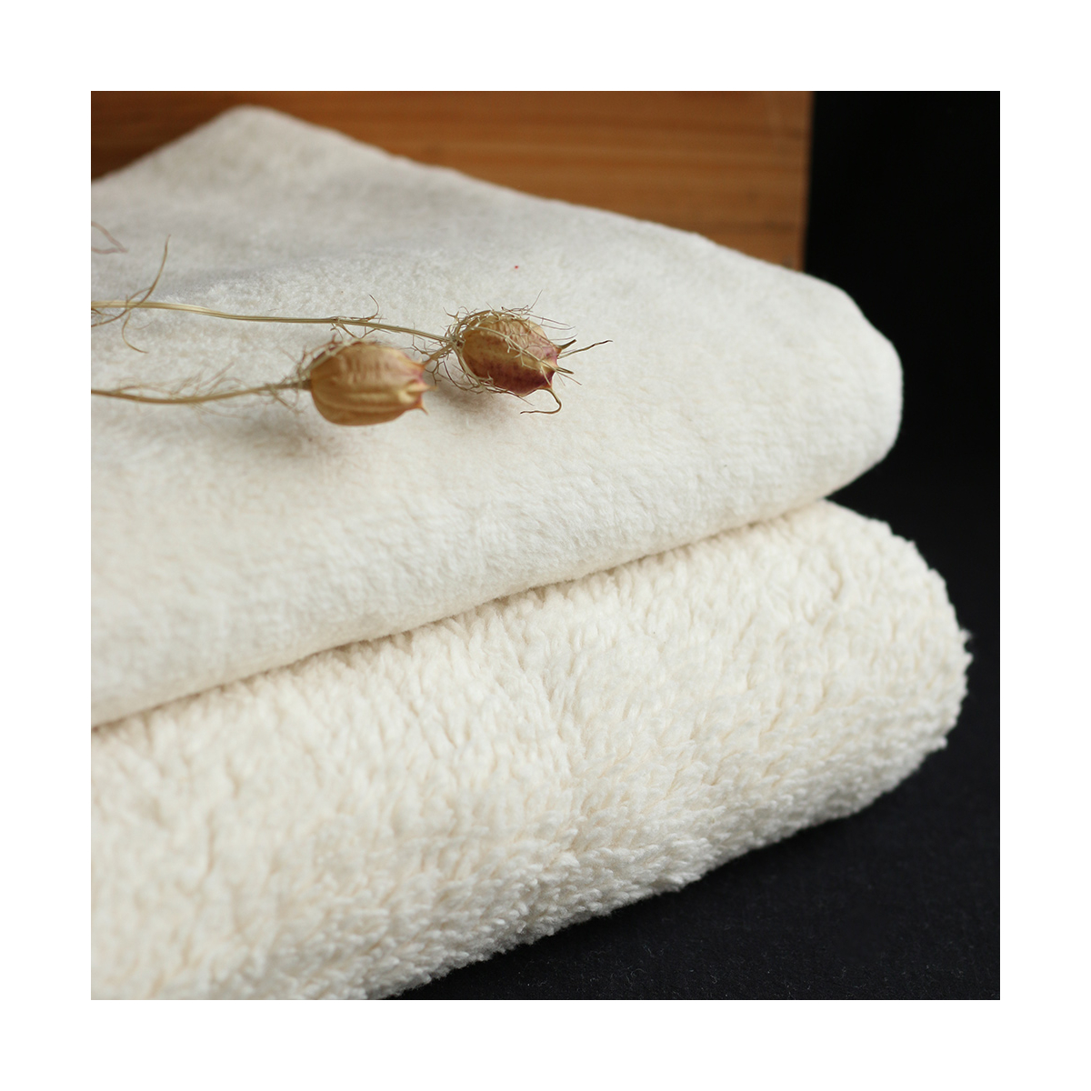 Gaby - Fausse fourrure / Moumoute / Sherpa 100% coton BIO non blanchi écru poils ras