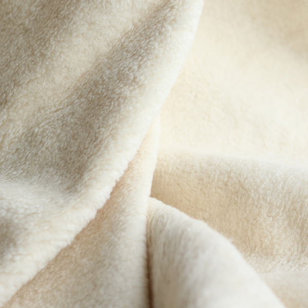 Gaby - Fausse fourrure / Moumoute / Sherpa 100% coton BIO non blanchi écru poils ras