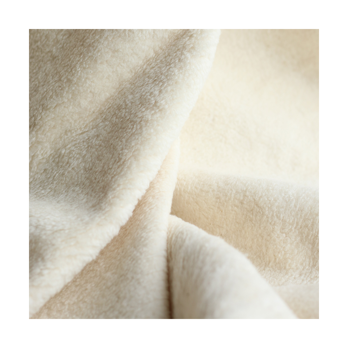 Gaby - Fausse fourrure / Moumoute / Sherpa 100% coton BIO non blanchi écru poils ras