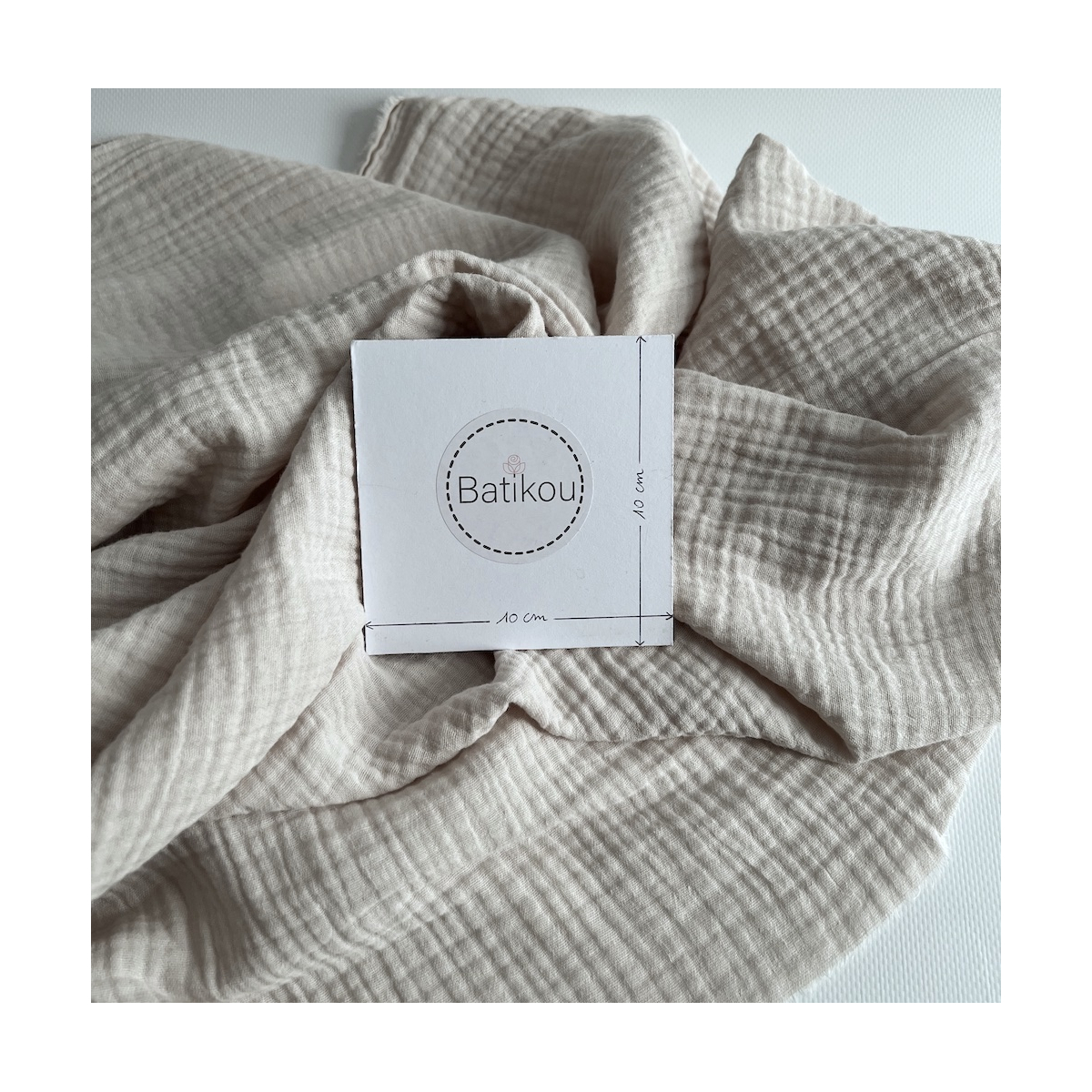 Double gaze de coton BIO unie crème