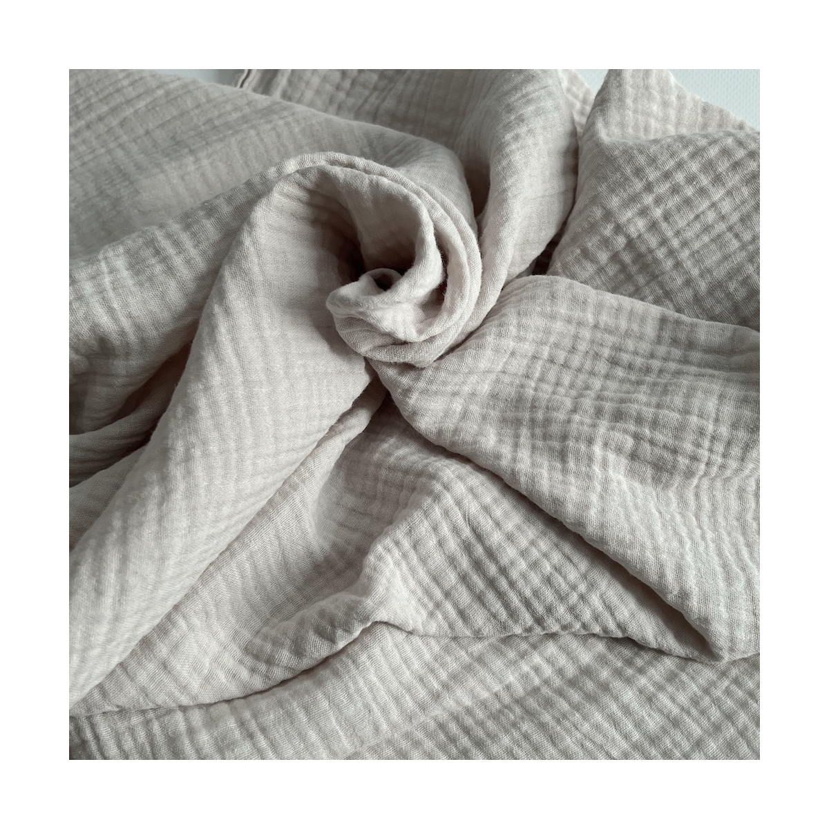 Double gaze de coton BIO unie crème