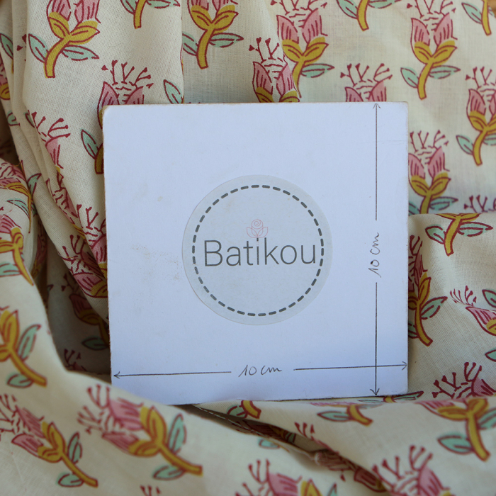 Naveen B - Tissu indien coton hand block traditionnel