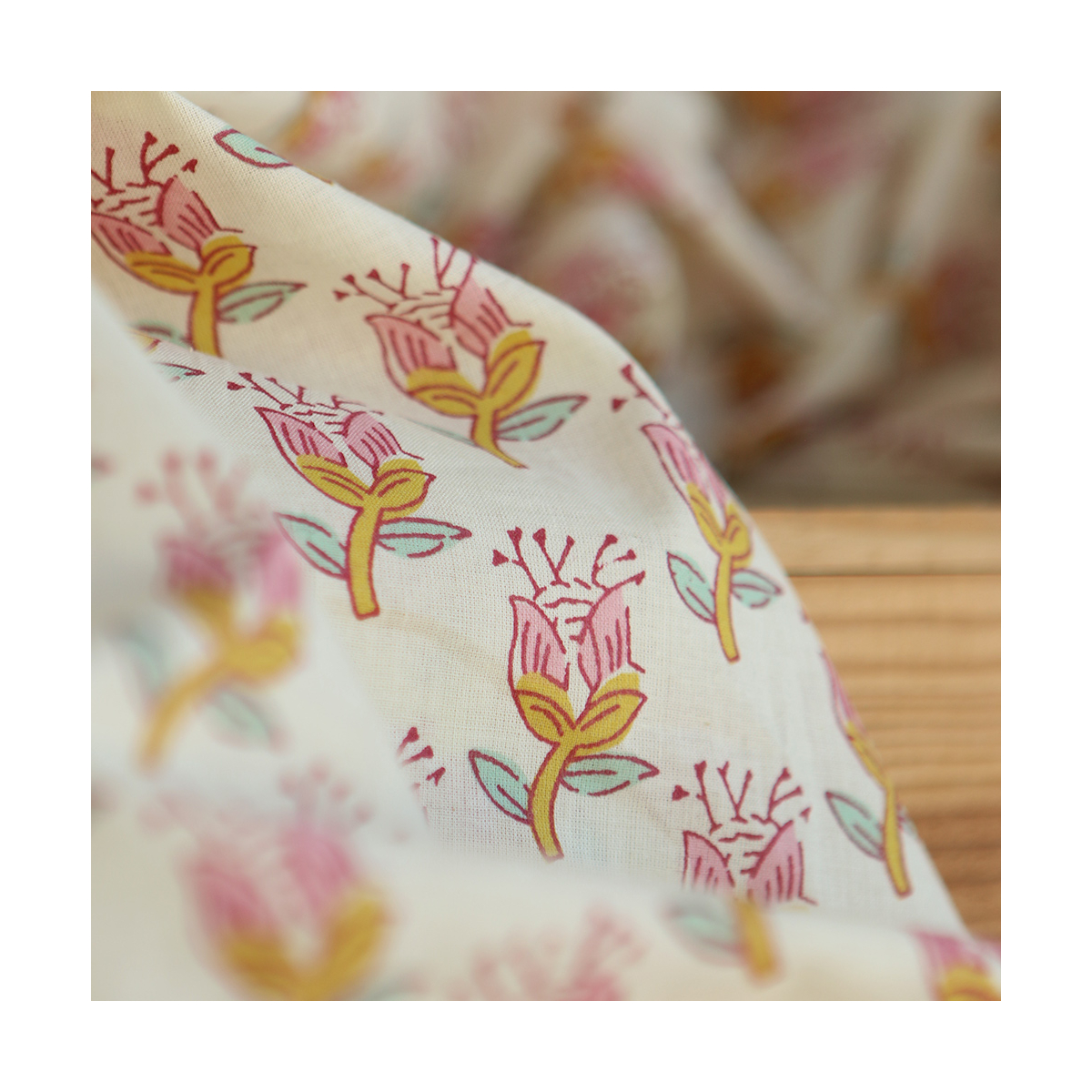 Naveen B - Tissu indien coton hand block traditionnel