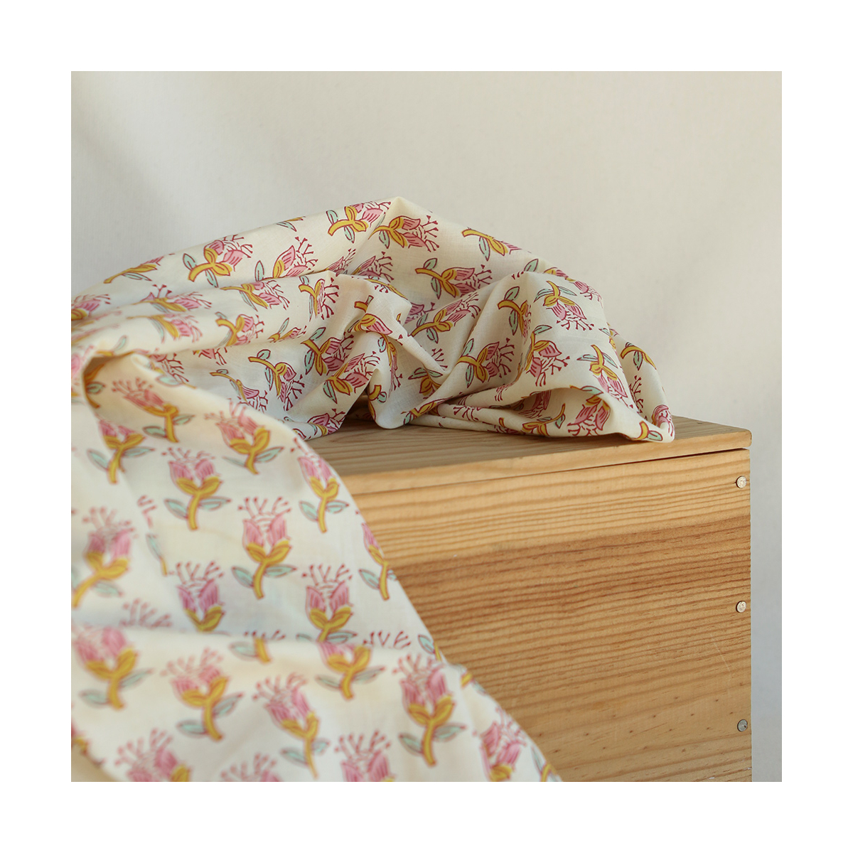 Naveen B - Tissu indien coton hand block traditionnel