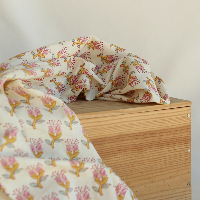 Naveen B - Tissu indien coton hand block traditionnel