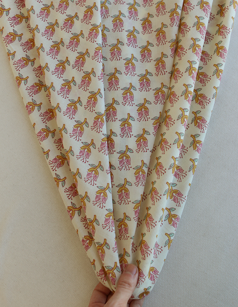 Naveen B - Tissu indien coton hand block traditionnel