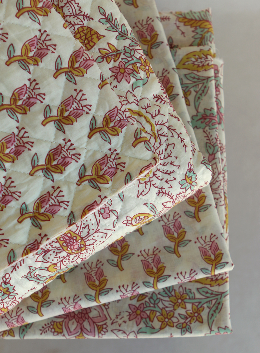 Naveen B - Tissu indien coton hand block traditionnel