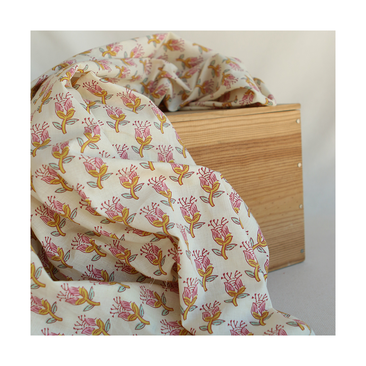 Naveen B - Tissu indien coton hand block traditionnel