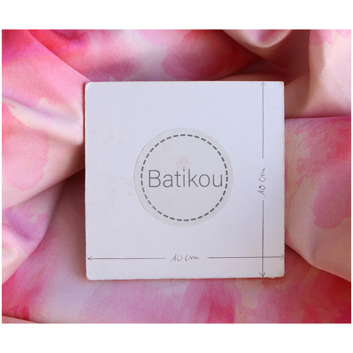 Loralie - Coton satiné à imprimé fleuri abstrait rose