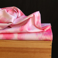 Loralie - Coton satiné à imprimé fleuri abstrait rose