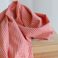 Seersucker / Coton gaufré vichy mini 3mm fruit de la passion