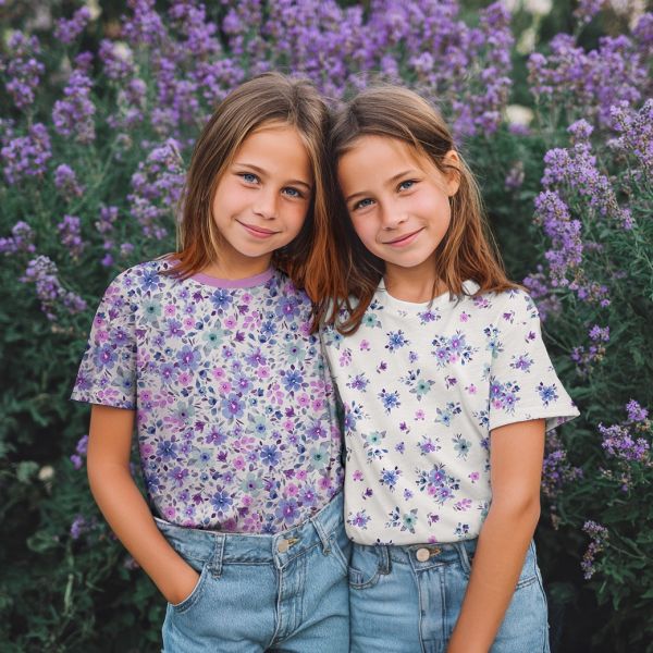 Jersey de coton fleurs denses fond brun foncé 2