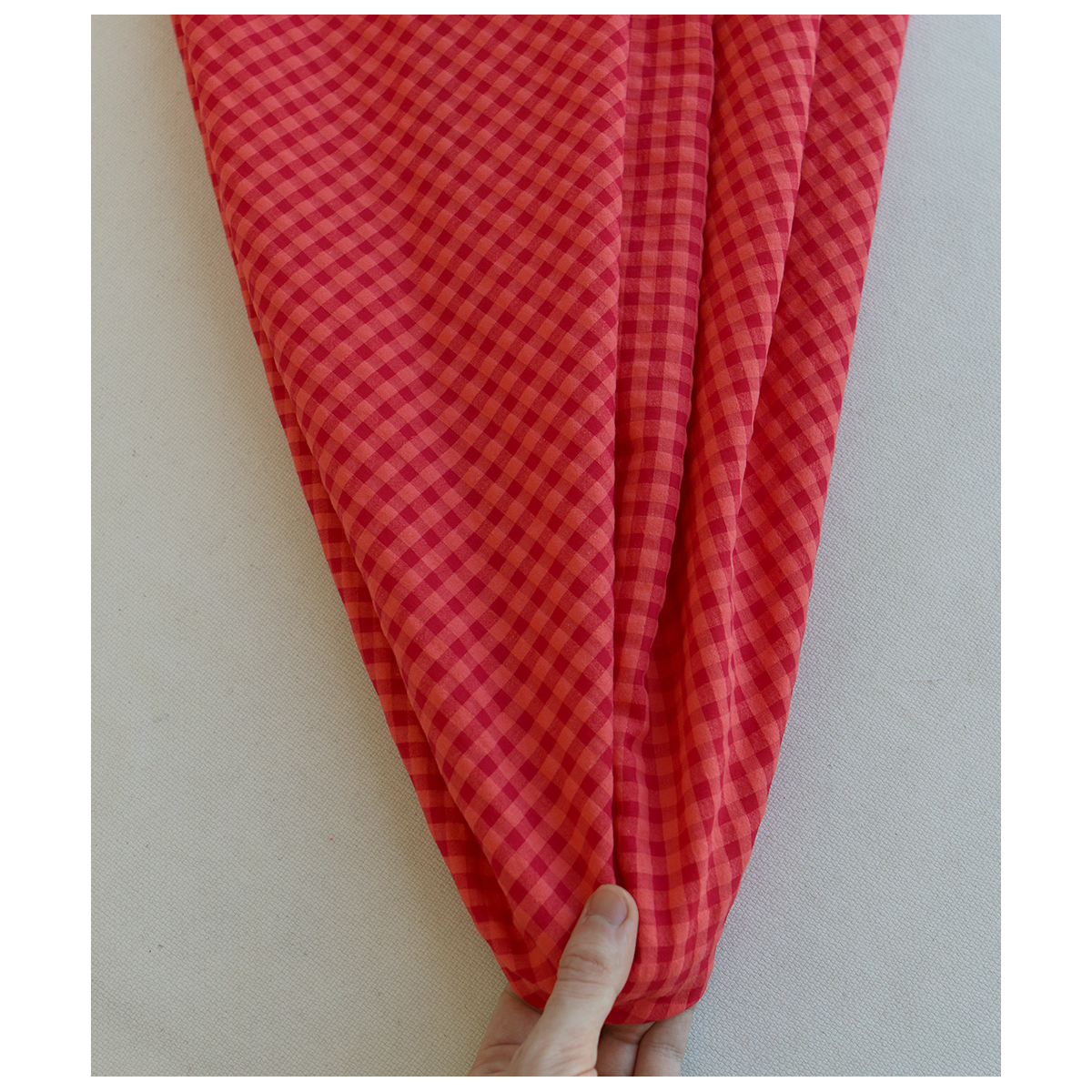 Seersucker / Coton gaufré vichy 6mm pastèque