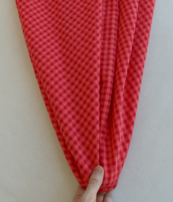 Seersucker / Coton gaufré vichy 6mm pastèque