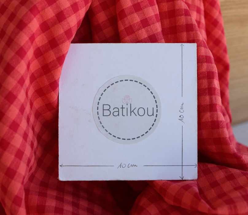 Seersucker / Coton gaufré vichy 6mm pastèque