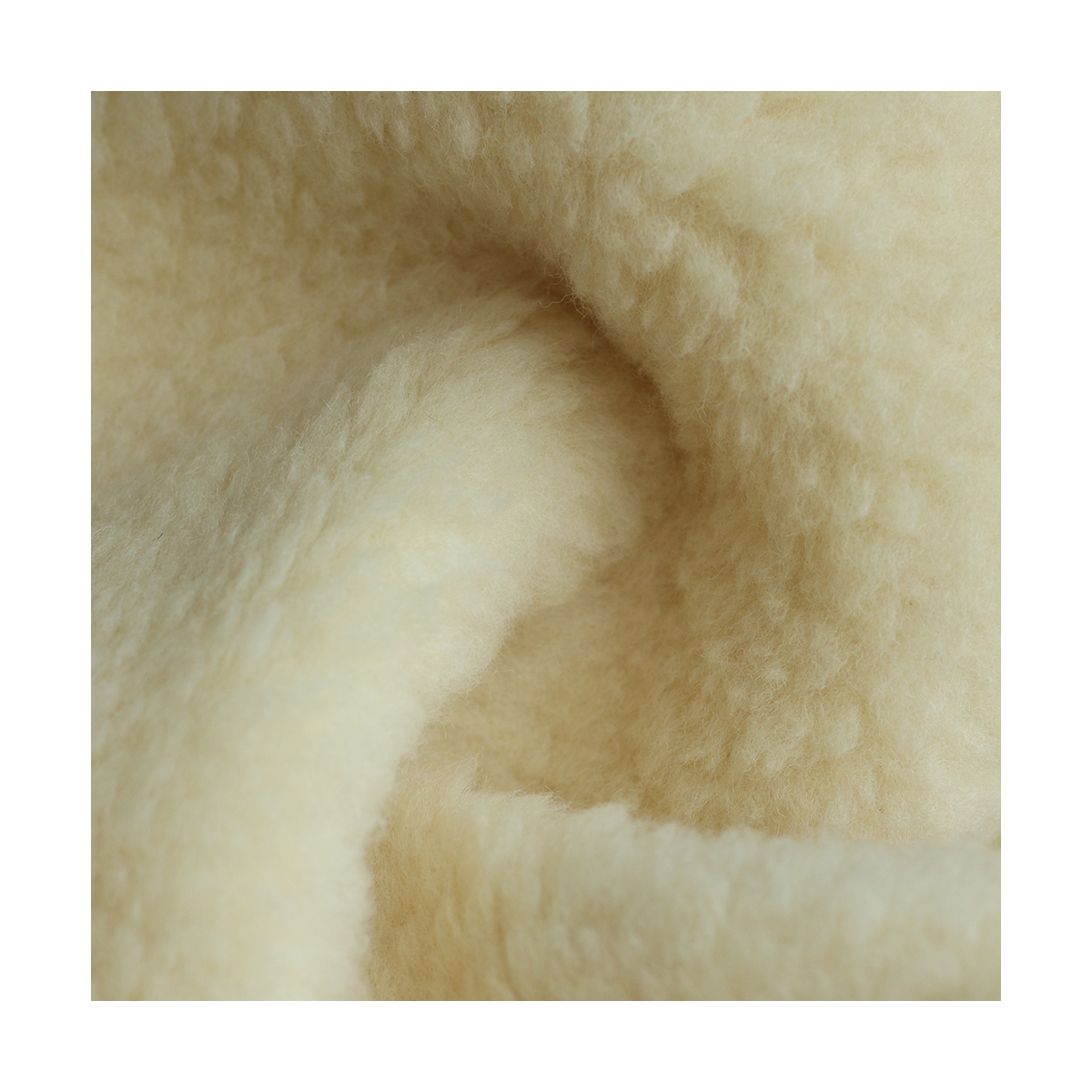 Shaun - Tissu fourrure pure laine vierge de mouton BIO tissée sur coton