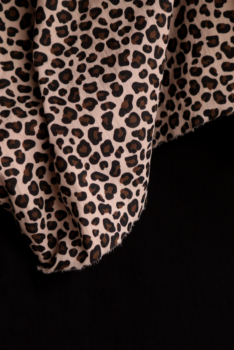 Lea - Double gaze coton BIO motif exclusif Graou fond nude