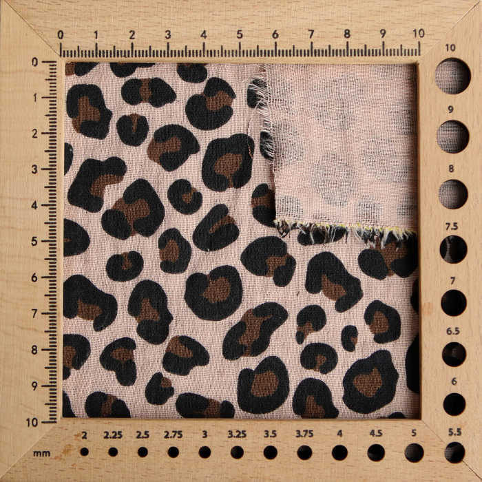 Lea - Double gaze coton BIO motif exclusif Graou fond nude