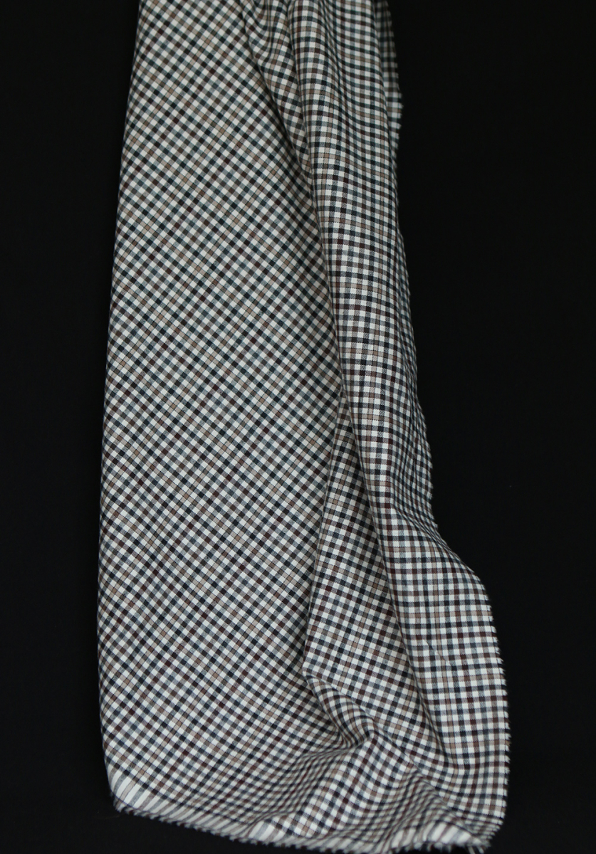 Douglas - Coton gratté organique vichy écru beige et marron