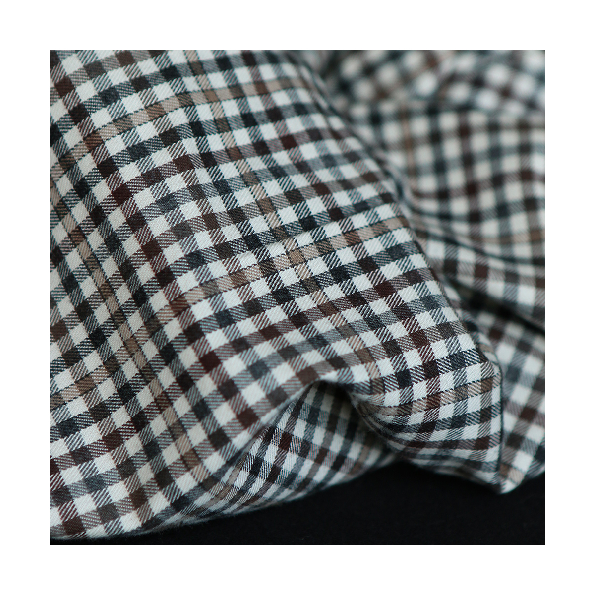 Douglas - Coton gratté organique vichy écru beige et marron