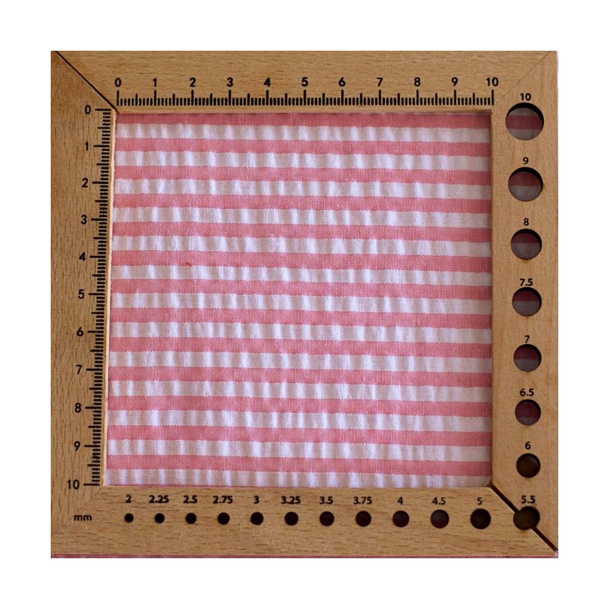 Seersucker / Coton mélangé gaufré rayures candy rose