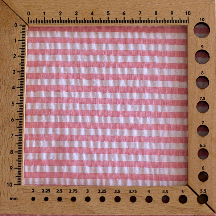 Seersucker / Coton mélangé gaufré rayures candy rose