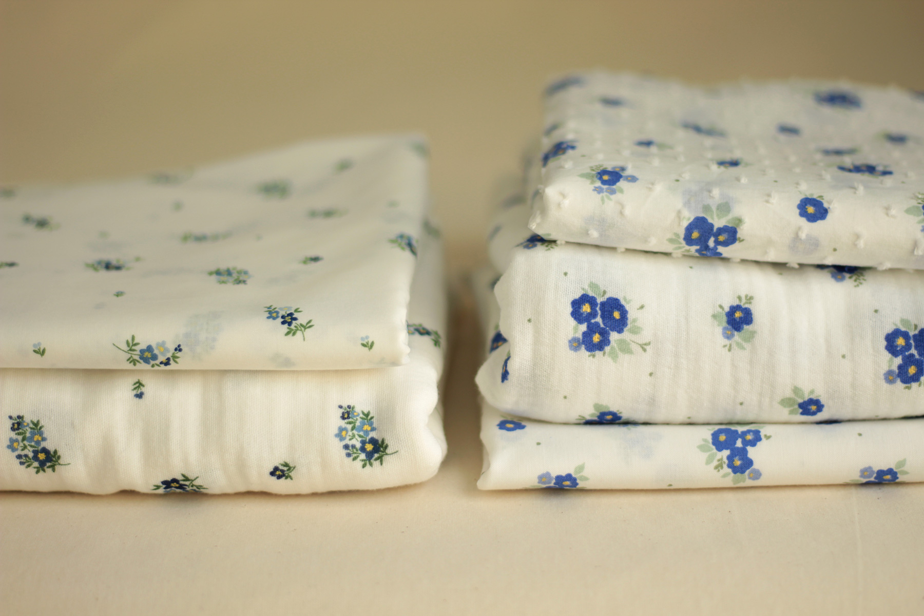 copy of ROZEN - Double gaze de coton BIO blanc motif exclusif