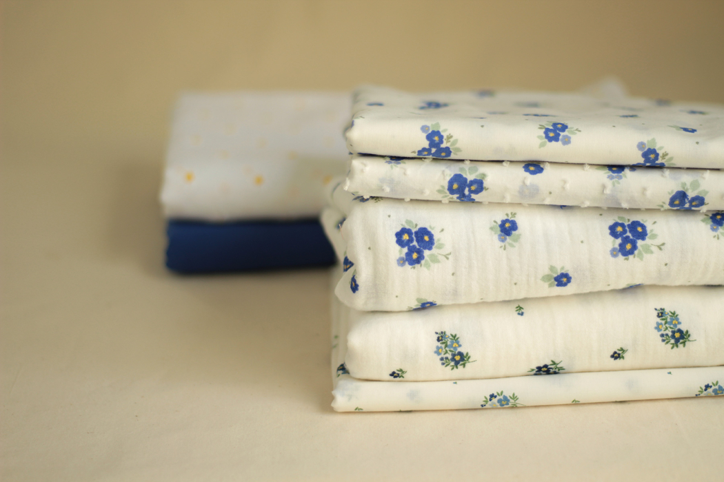 copy of ROZEN - Double gaze de coton BIO blanc motif exclusif