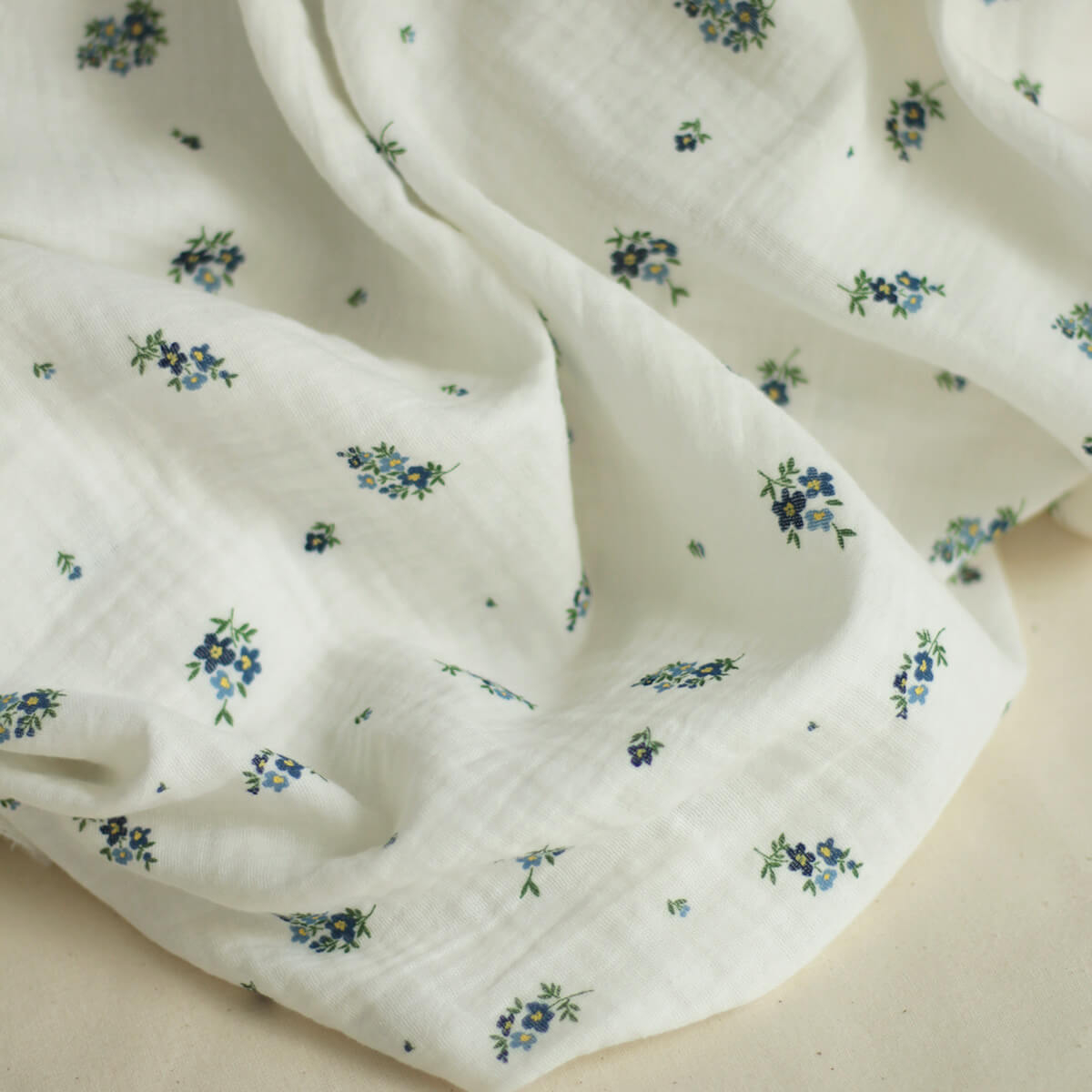 copy of ROZEN - Double gaze de coton BIO blanc motif exclusif