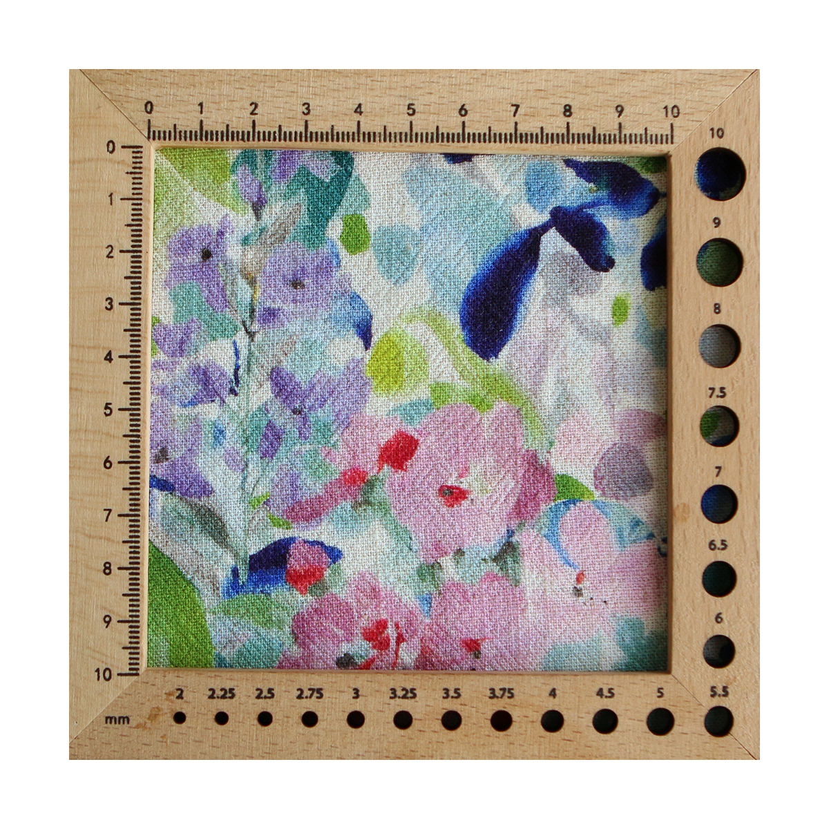 Crêpe lin et viscose imprimé fleuri bleu et vert