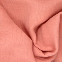 Double gaze de coton BIO unie corail clair