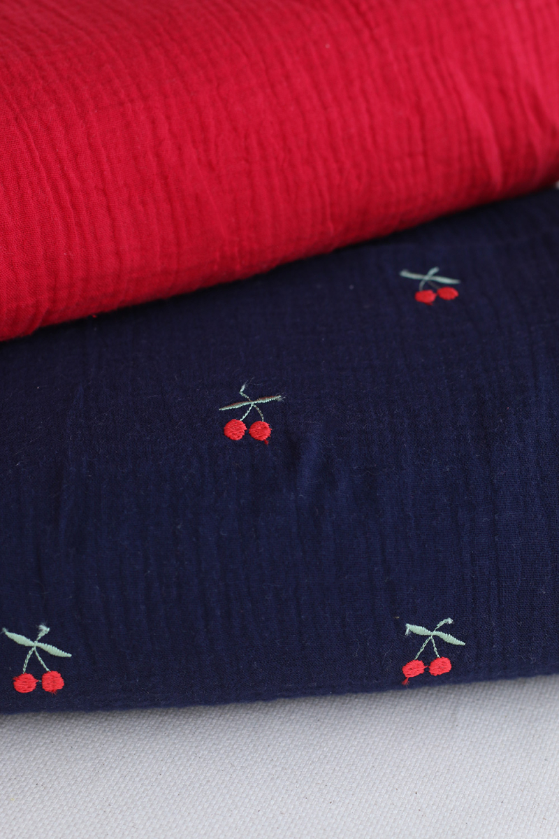 copy of Double gaze de coton unie jaune citron