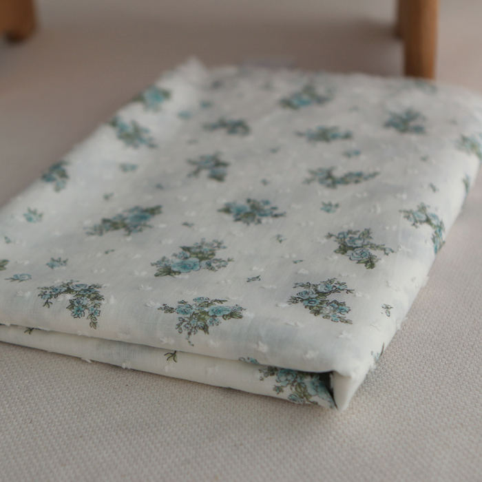 copy of Coline - Plumetis de coton imprimé fleuri menthe et rose