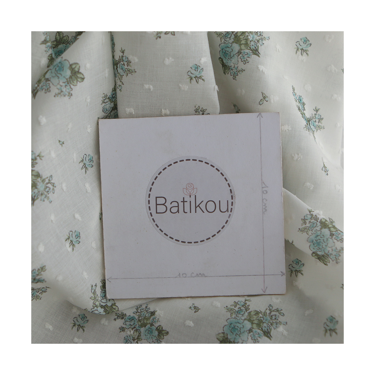 copy of Coline - Plumetis de coton imprimé fleuri menthe et rose