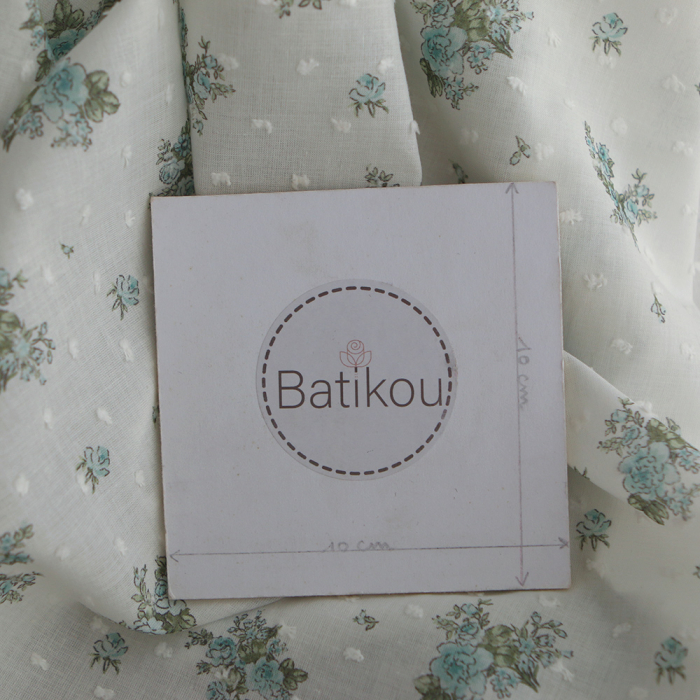 copy of Coline - Plumetis de coton imprimé fleuri menthe et rose