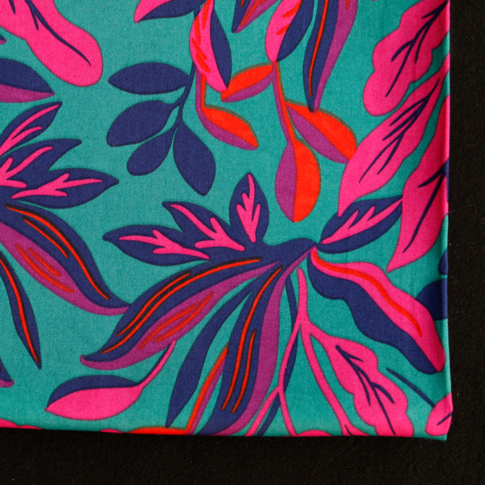 Nerida - Coton satiné Nerida Hansen à imprimé fleuri pétrole et fuschia