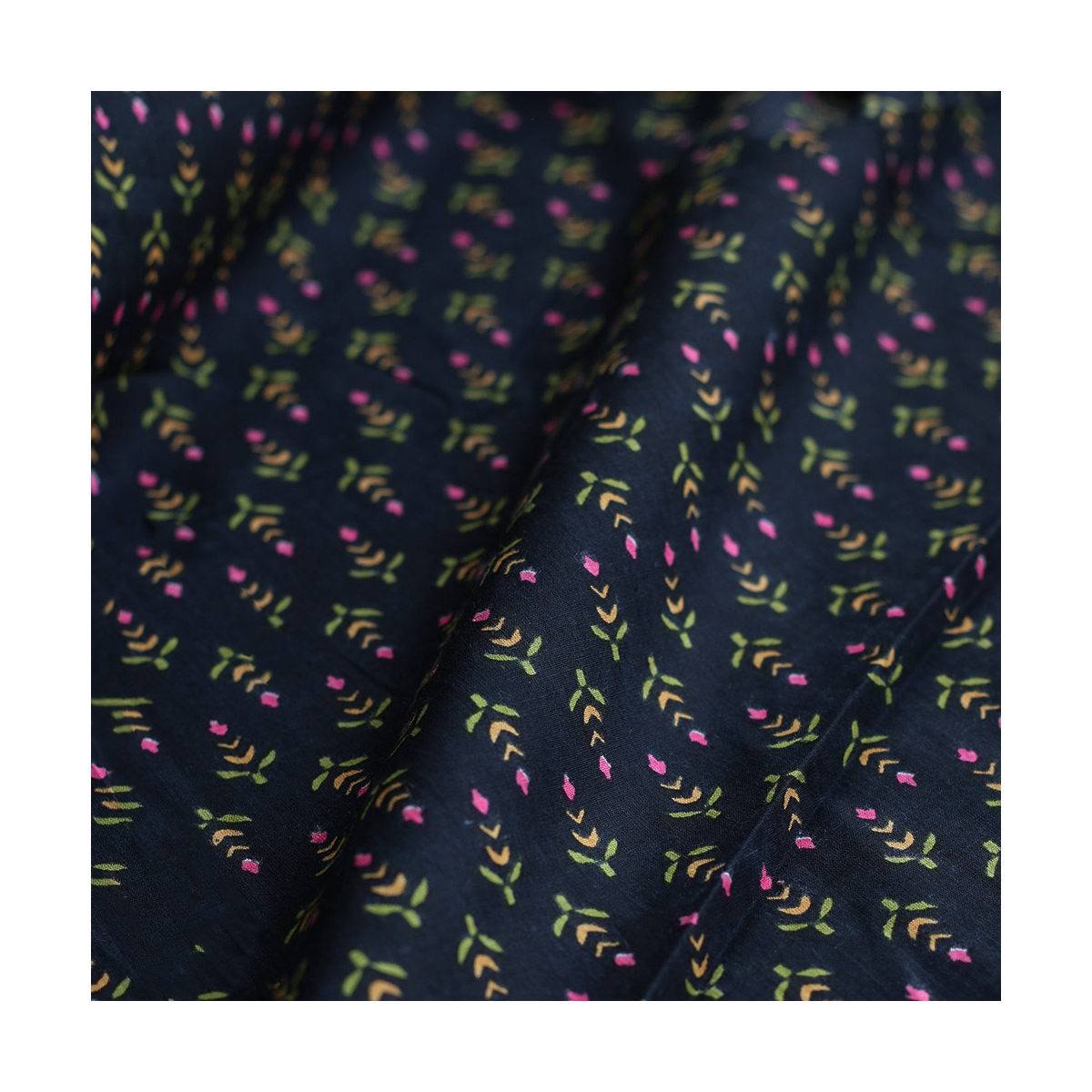 Tissu indien coton hand block traditionnel