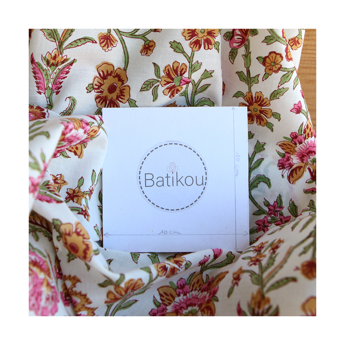 Jamila - Tissu indien en coton imprimé main Hand Block