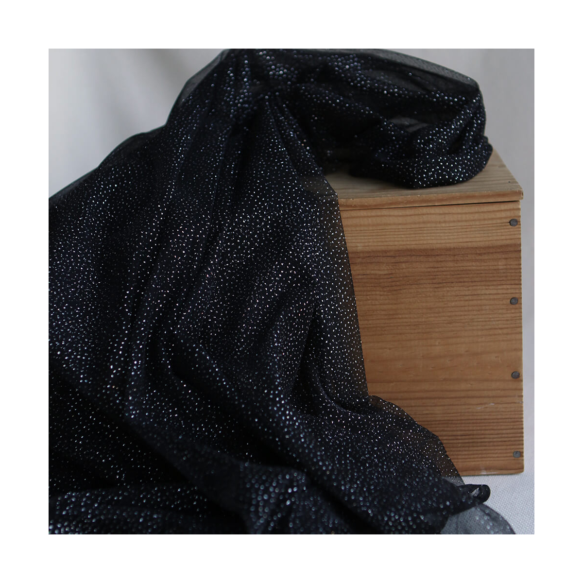 Tulle souple noir / argenté