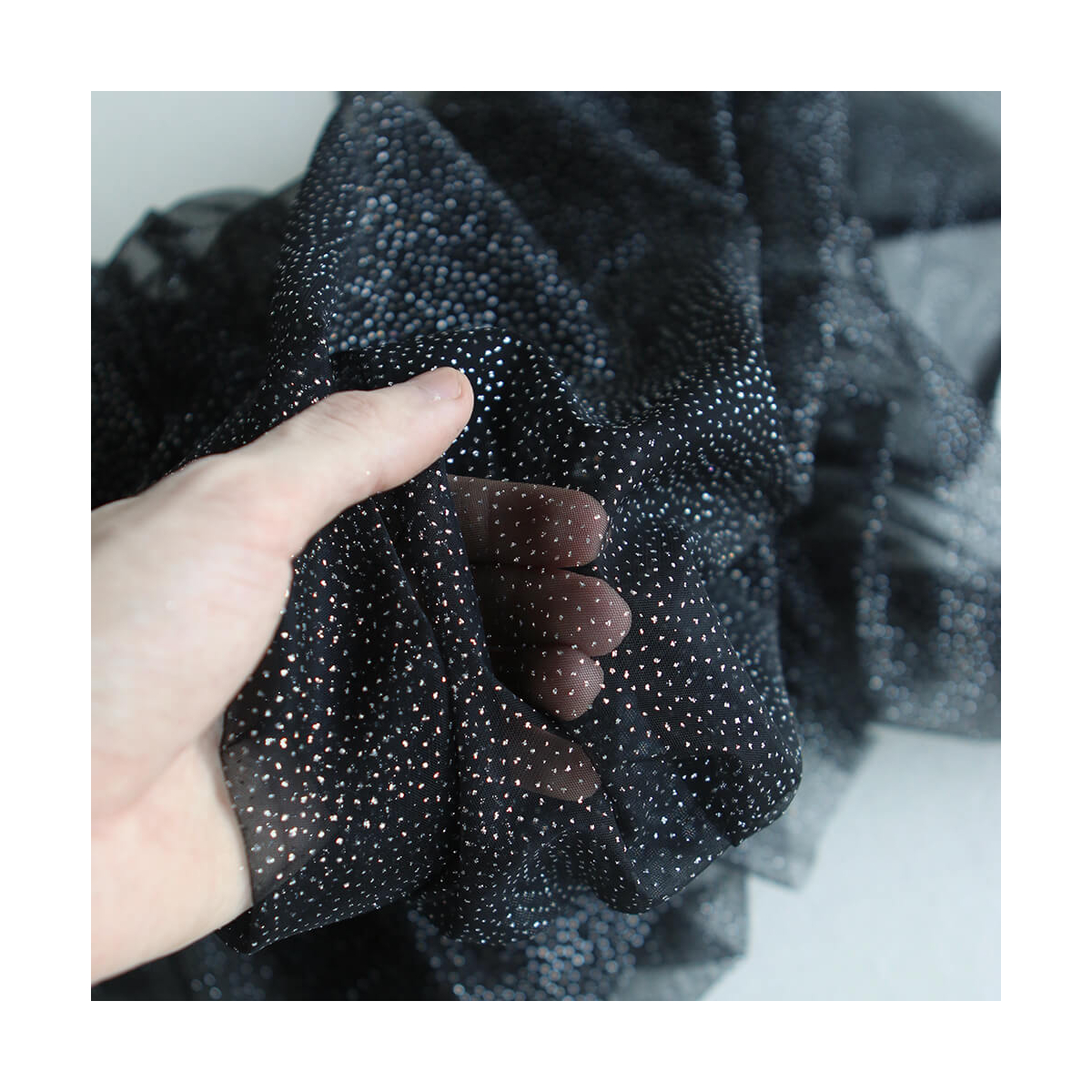 Tulle souple noir / argenté