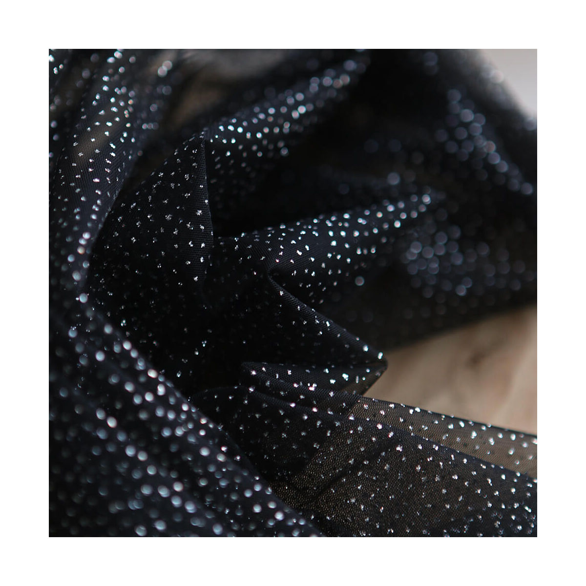 Tulle souple noir / argenté