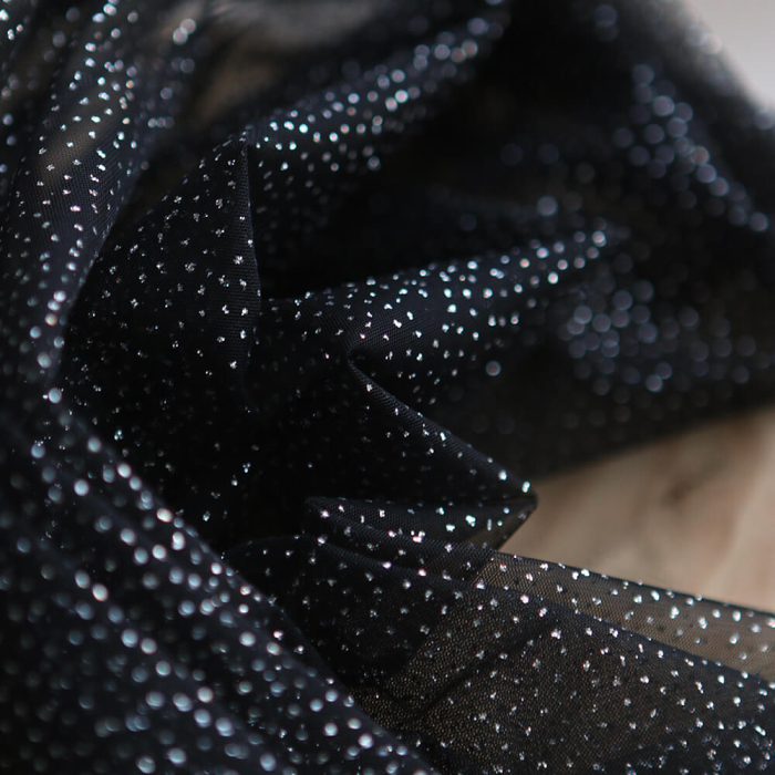 Tulle souple noir / argenté