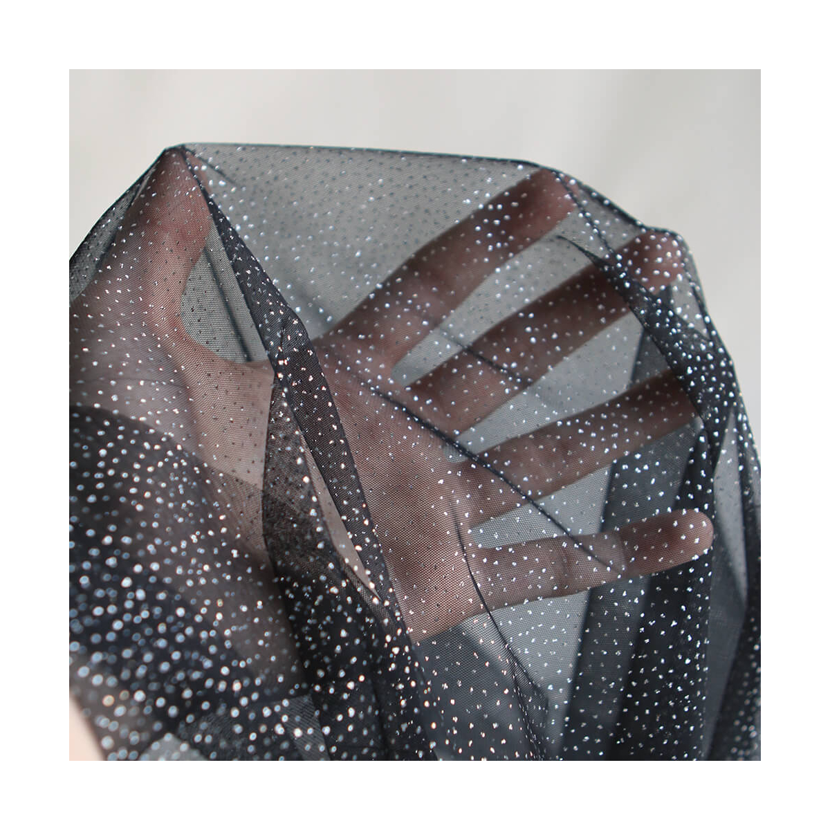 Tulle souple noir / argenté