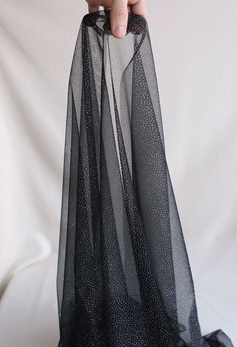 Tulle souple noir / argenté