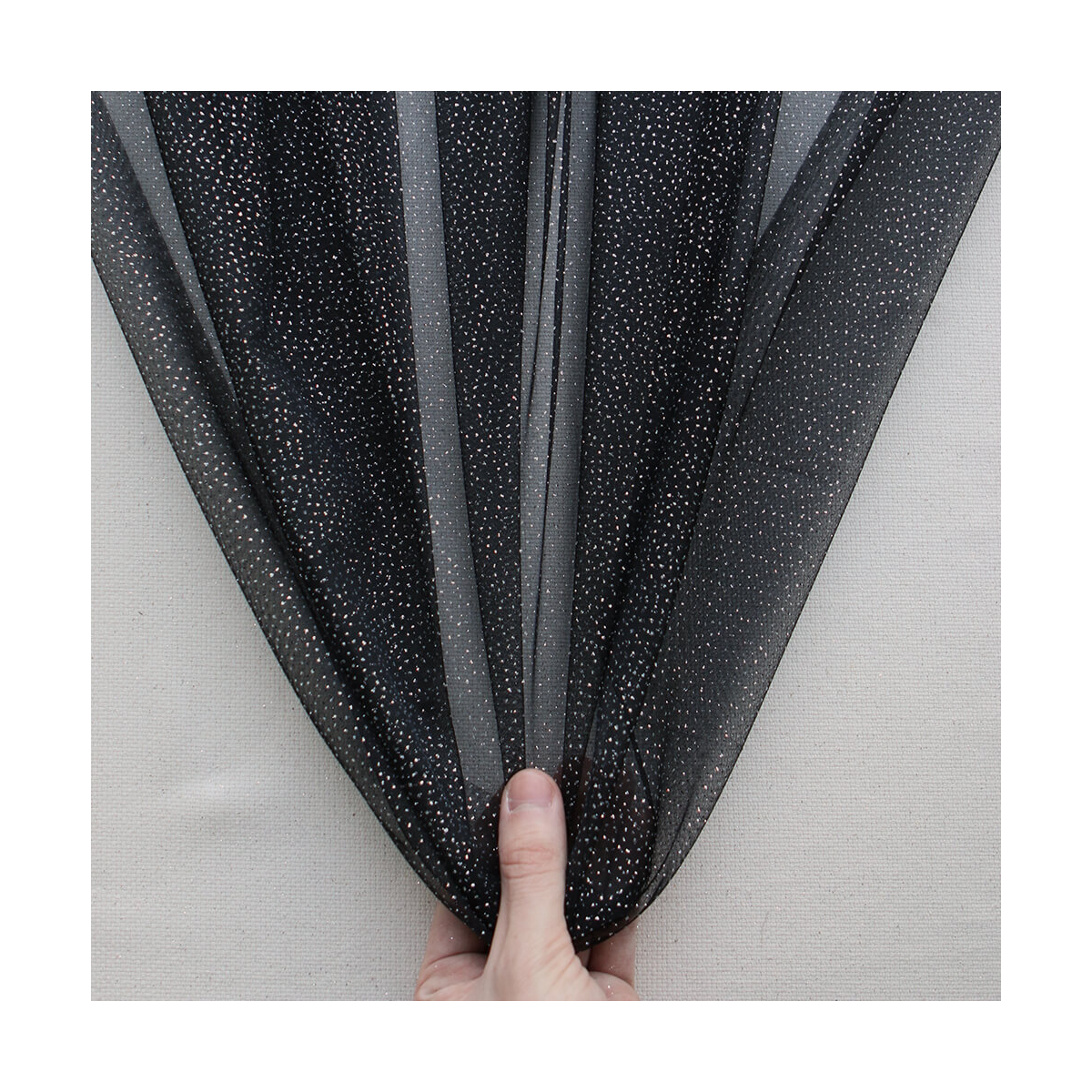 Tulle souple noir / argenté