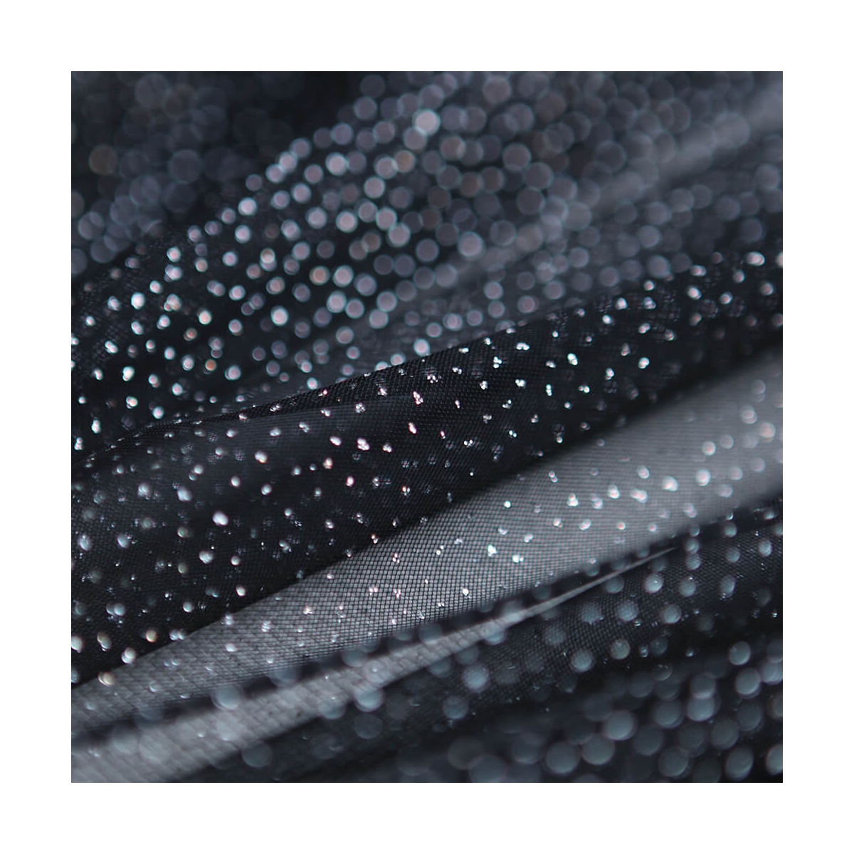 Tulle souple noir / argenté