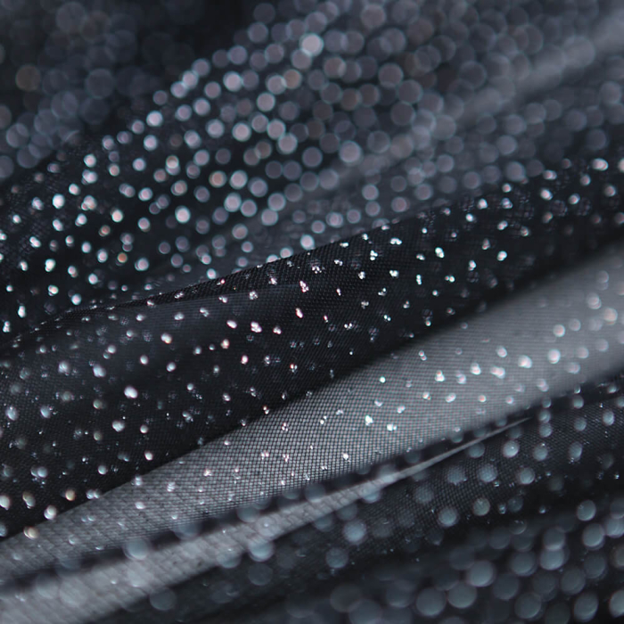 Tulle souple noir / argenté